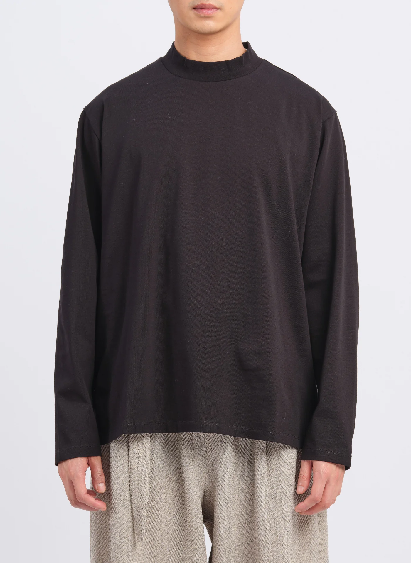 Mercerized Cotton Mock Neck Tee (T-05) - Umamrii